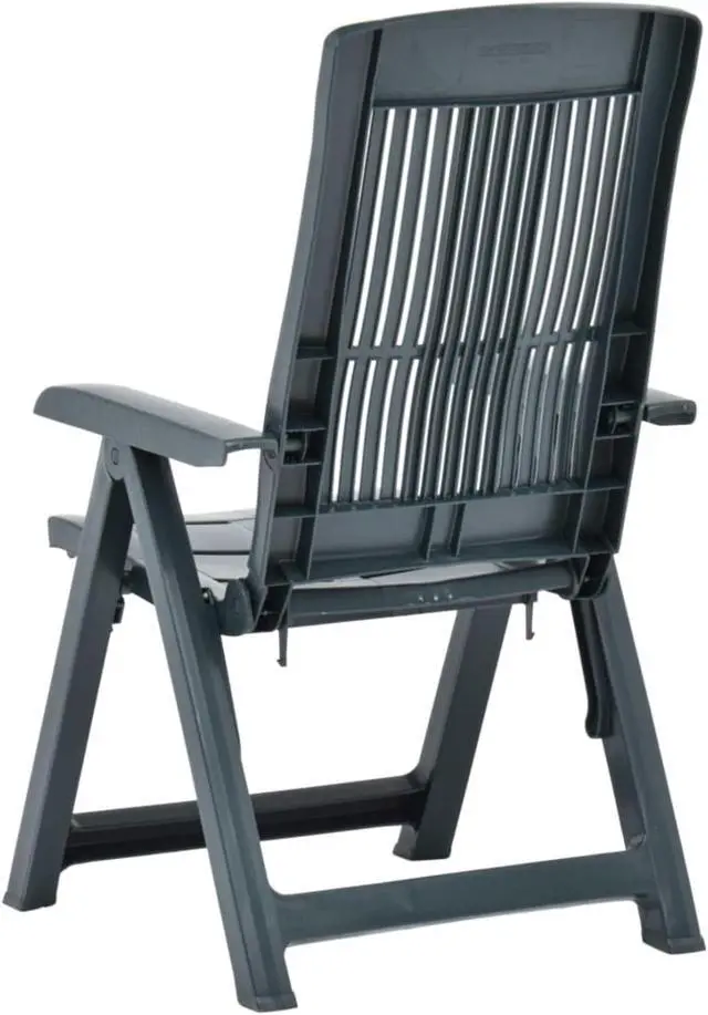 Alt view image 6 of 18 - vidaXL Outdoor Recliner Chairs 2 Pcs Reclining Chair with Armrest Plastic Green