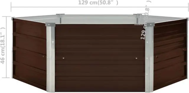 Alt view image 12 of 13 - vidaXL Raised Garden Bed Brown Galvanized Steel Planter Flower Box Outdoor