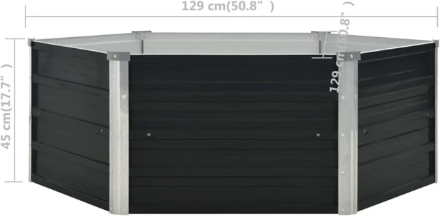Alt view image 10 of 11 - vidaXL Garden Raised Bed Anthracite 94.5"x31.5"x30.3" Galvanized Steel