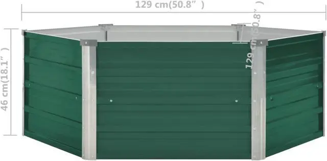 Alt view image 12 of 13 - vidaXL Raised Garden Bed Galvanized Steel Green Planter Flower Box Outdoor