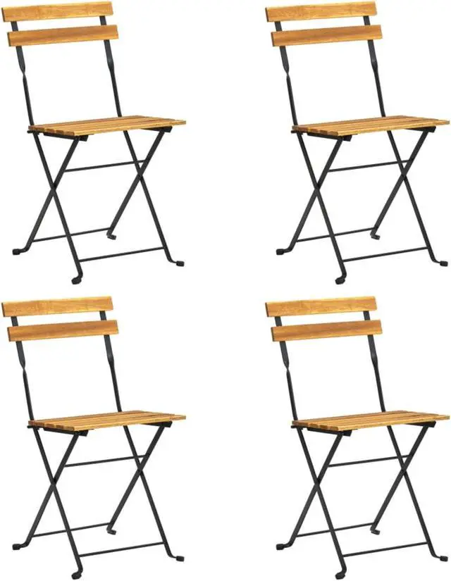 Main image of vidaXL Folding Bistro Chair 4 pcs Solid Acacia Wood
