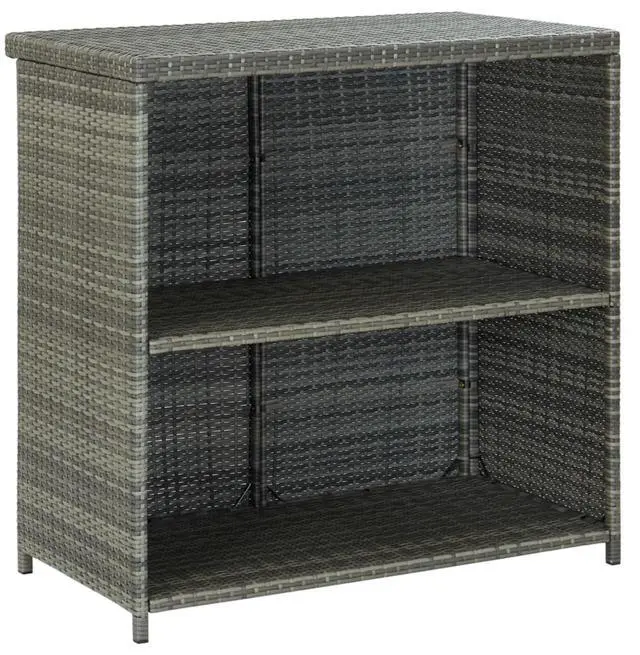Alt view image 13 of 13 - vidaXL Bar Set 3 Piece High Top Counter Height Table Set Poly Rattan Gray