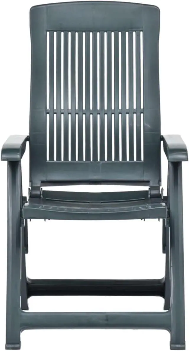 Alt view image 3 of 18 - vidaXL Outdoor Recliner Chairs 2 Pcs Reclining Chair with Armrest Plastic Green
