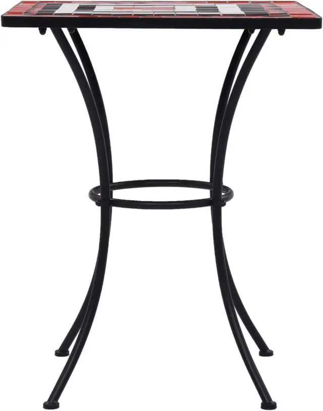 Alt view image 14 of 14 - vidaXL Mosaic Table Outdoor Side Table Garden Table Ceramic Terracotta and White