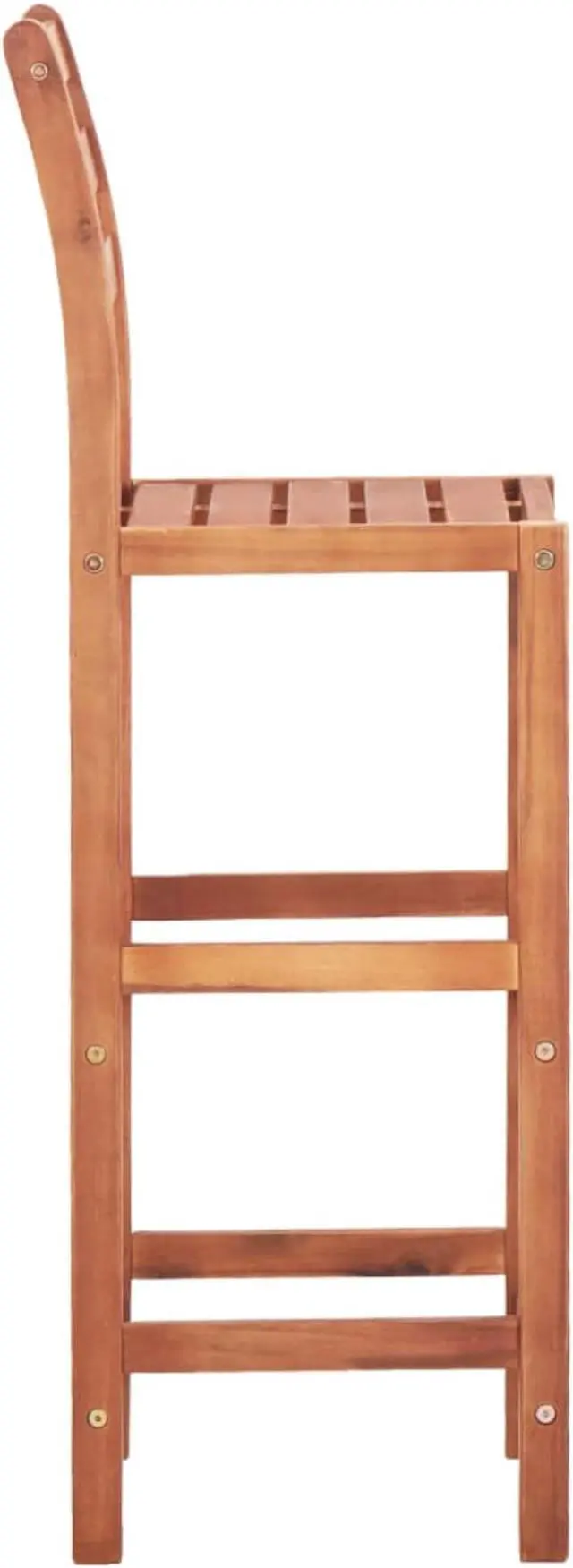 Alt view image 11 of 13 - vidaXL Bar Stools Bar Seats Counter Height Island Stools 2 Pcs Solid Acacia Wood