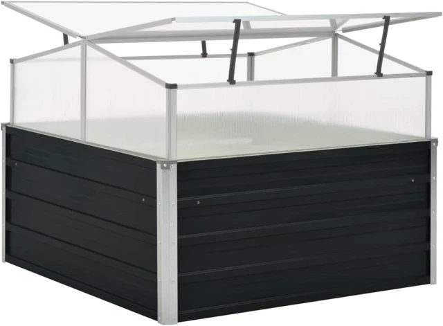 Alt view image 10 of 14 - vidaXL Raised Garden Bed Patio Raised Flower Bed Galvanized Steel Anthracite