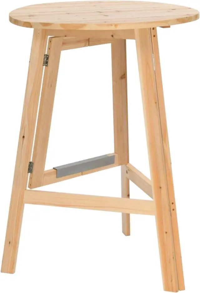 Alt view image 10 of 14 - vidaXL Solid Fir Wood Foldable Bar Table Bistro Stand Pub Breakfast Table