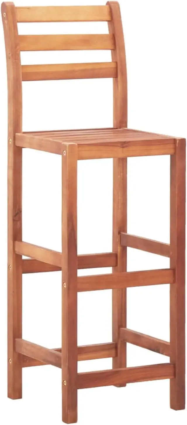 Alt view image 9 of 13 - vidaXL Bar Stools Bar Seats Counter Height Island Stools 2 Pcs Solid Acacia Wood