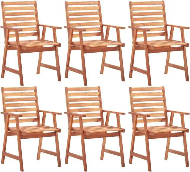 Main image of vidaXL Outdoor Dining Chairs 6 pcs Solid Acacia Wood
