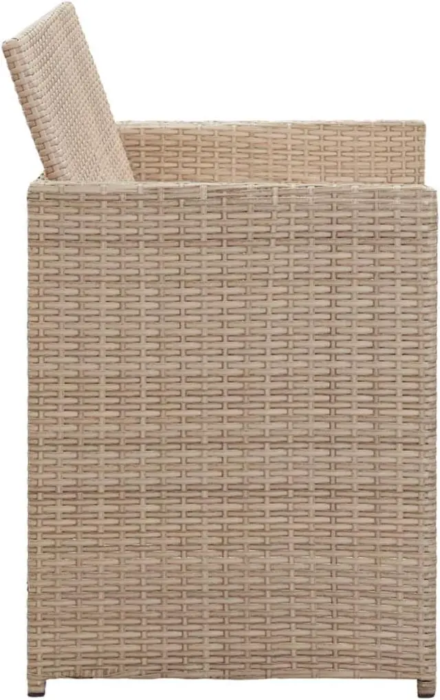 Alt view image 11 of 13 - vidaXL 2 Seater Sofa Couch with Cushions Patio Wicker Love Seat PE Rattan Beige
