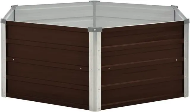 Alt view image 9 of 13 - vidaXL Raised Garden Bed Brown Galvanized Steel Planter Flower Box Outdoor
