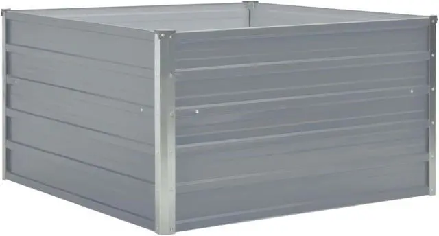 Alt view image 9 of 13 - vidaXL Raised Garden Bed Galvanized Steel Gray Planter Flower Box Outdoor