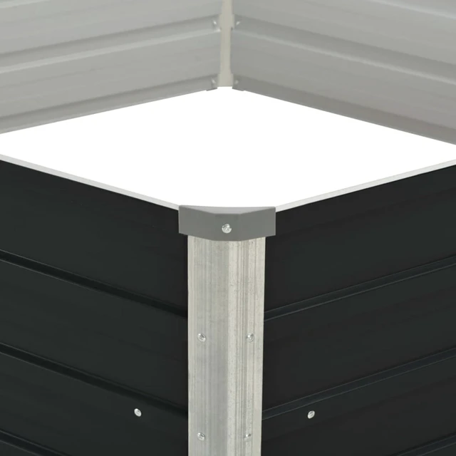 Alt view image 8 of 11 - vidaXL Garden Raised Bed Anthracite 94.5"x31.5"x30.3" Galvanized Steel