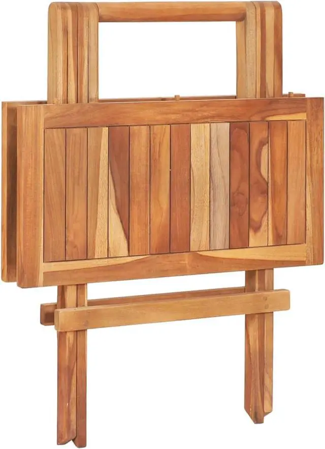 Alt view image 12 of 18 - vidaXL Patio Bistro Set Outdoor Bistro Table Chair 3 Piece Solid Teak Wood