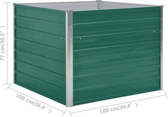 Alt view image 12 of 13 - vidaXL Raised Garden Bed Patio Raised Flower Bed Galvanized Steel Planter Green
