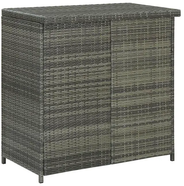 Alt view image 12 of 13 - vidaXL Bar Set 3 Piece High Top Counter Height Table Set Poly Rattan Gray