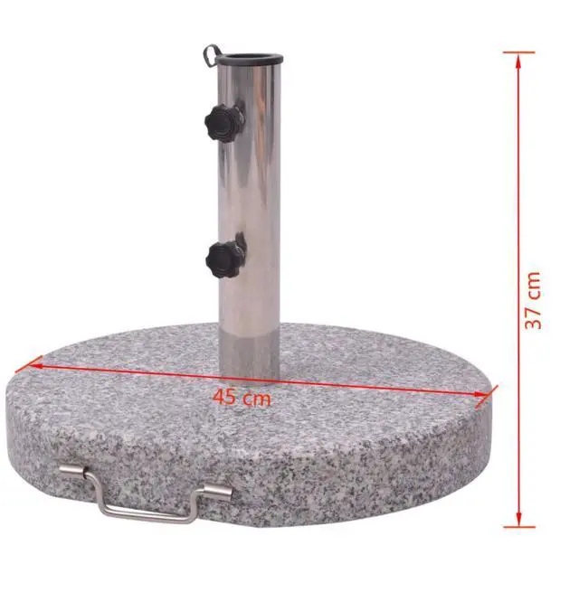 Alt view image 12 of 13 - vidaXL Umbrella Base Patio Parasol Stand for Poles of 1.5"/1.9" Granite 66.1 lb