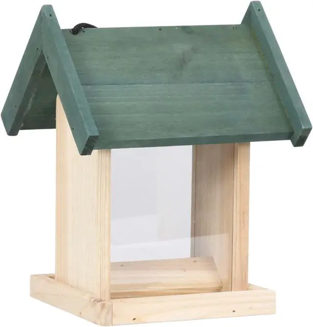 Alt view image 10 of 17 - vidaXL Bird Feeder 4 Pcs Wooden Garden Bird Feeder with Stand Solid Wood Fir