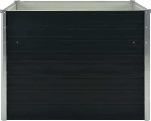 Alt view image 11 of 14 - vidaXL Cold Frame Raised Bed with Cover Greenhouse Anthracite Galvanized Steel