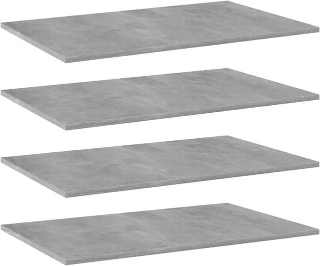 Alt view image 6 of 12 - vidaXL Bookshelf Boards Wall Shelving Shelf 4 Pcs Concrete Gray Engineered Wood