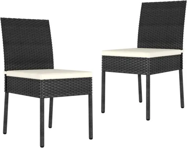 Alt view image 5 of 12 - vidaXL 3 Piece Garden Dining Set Poly Rattan Black