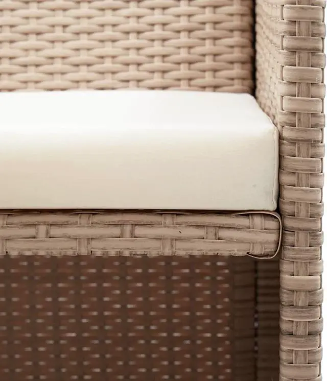 Alt view image 12 of 13 - vidaXL 2 Seater Sofa Couch with Cushions Patio Wicker Love Seat PE Rattan Beige