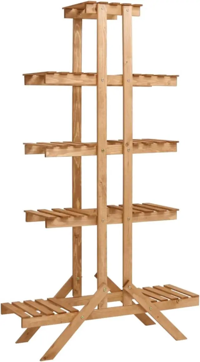 Alt view image 3 of 11 - vidaXL 5-Tier Plant Rack Stand Shelves Flower Pot Stand for Indoor and Outdoor