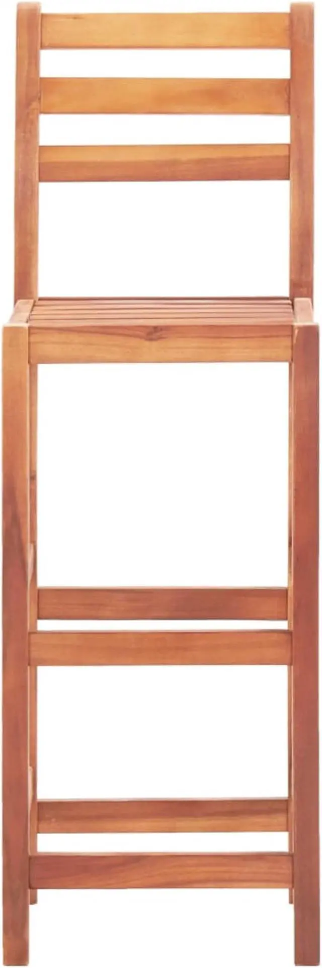 Alt view image 10 of 13 - vidaXL Bar Stools Bar Seats Counter Height Island Stools 2 Pcs Solid Acacia Wood