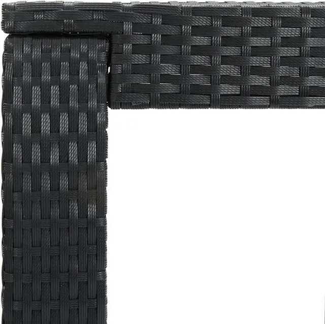 Alt view image 4 of 11 - vidaXL Bar Table Outdoor Pub Table Bistro Counter Height Table PE Rattan Black