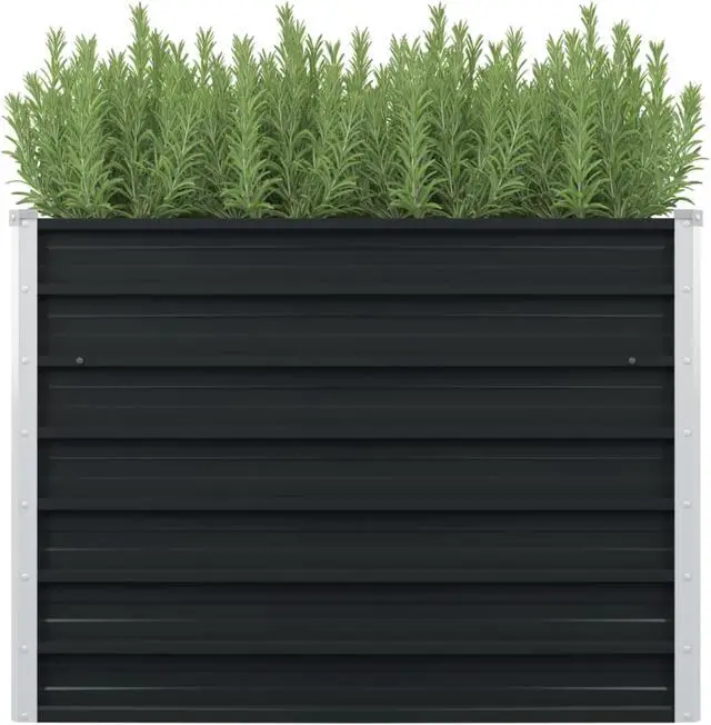 Alt view image 8 of 14 - vidaXL Cold Frame Raised Bed with Cover Greenhouse Anthracite Galvanized Steel