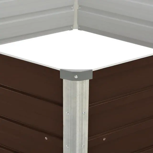 Alt view image 10 of 13 - vidaXL Raised Garden Bed Brown Galvanized Steel Planter Flower Box Outdoor
