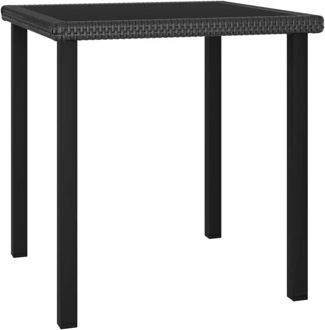 Alt view image 2 of 12 - vidaXL 3 Piece Garden Dining Set Poly Rattan Black