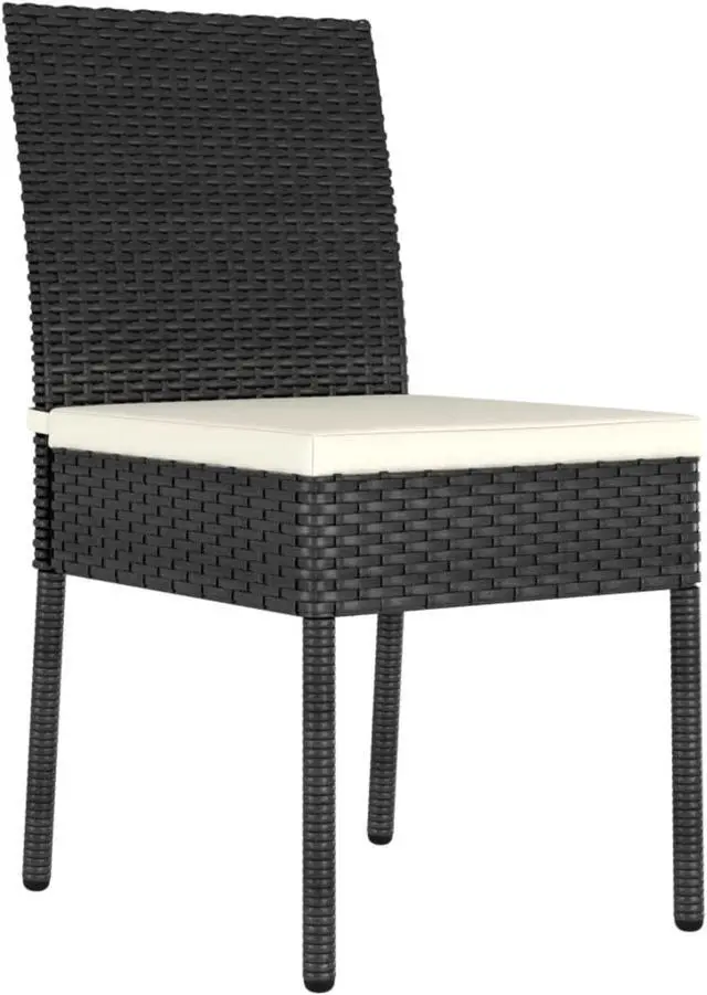 Alt view image 6 of 12 - vidaXL 3 Piece Garden Dining Set Poly Rattan Black