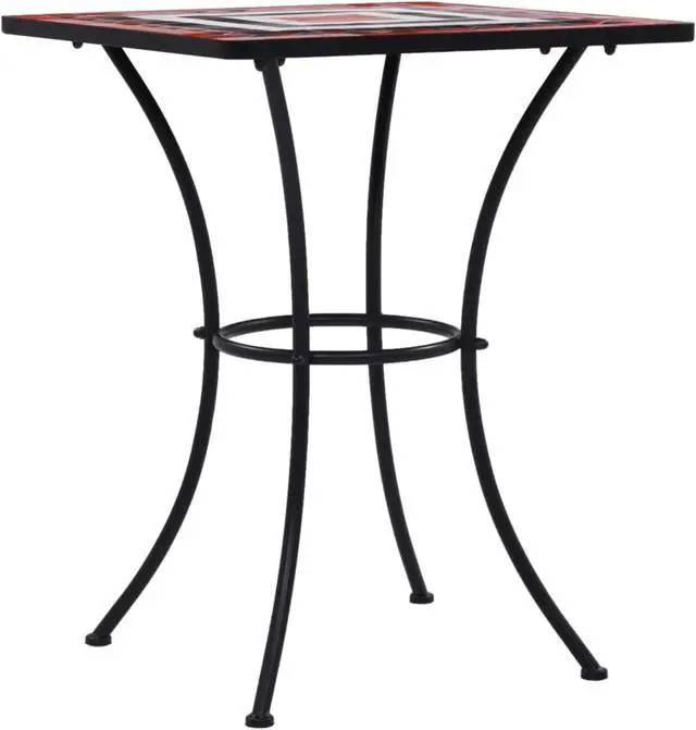 Alt view image 13 of 14 - vidaXL Mosaic Table Outdoor Side Table Garden Table Ceramic Terracotta and White