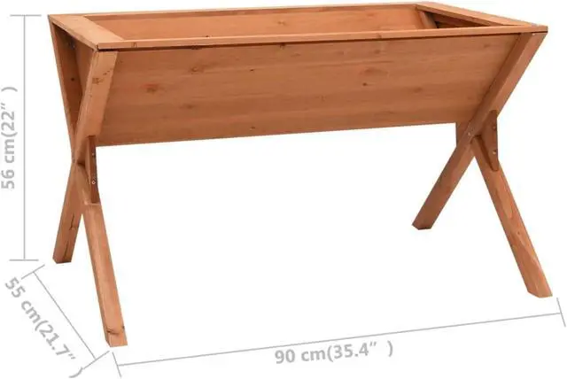 Alt view image 7 of 11 - vidaXL Planter Handmade Flower Box with Legs Wooden Plant Box Solid Firwood
