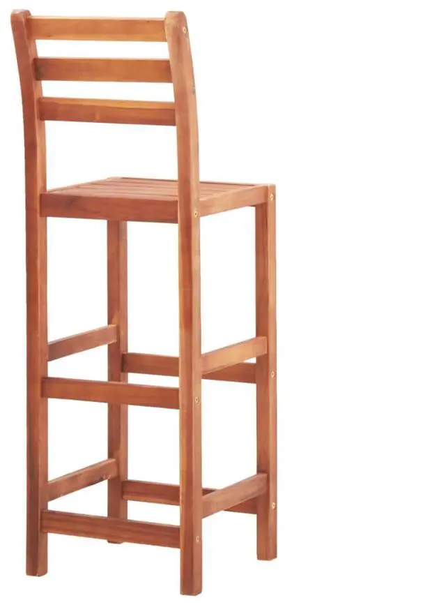 Alt view image 12 of 13 - vidaXL Bar Stools Bar Seats Counter Height Island Stools 2 Pcs Solid Acacia Wood