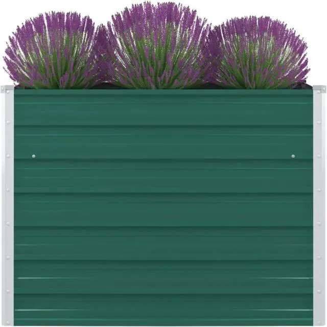 Alt view image 7 of 13 - vidaXL Raised Garden Bed Patio Raised Flower Bed Galvanized Steel Planter Green