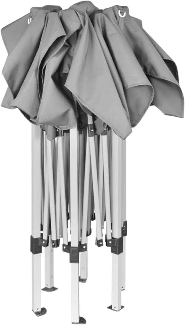 Alt view image 12 of 17 - vidaXL Gazebo Hexagonal Pop-Up Canopy Tent Outdoor Shelter Party Tent Gray