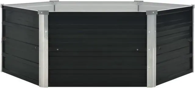 Alt view image 12 of 14 - vidaXL Raised Garden Bed Anthracite Galvanized Steel Planter Flower Outdoor