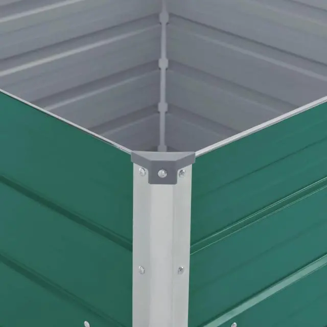 Alt view image 8 of 13 - vidaXL Raised Garden Bed Patio Raised Flower Bed Galvanized Steel Planter Green