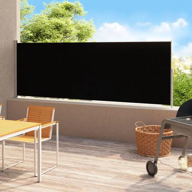 Main image of vidaXL Patio Retractable Side Awning 78.7"x196.9" Black