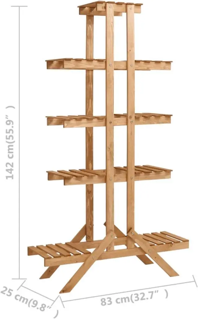 Alt view image 7 of 11 - vidaXL 5-Tier Plant Rack Stand Shelves Flower Pot Stand for Indoor and Outdoor