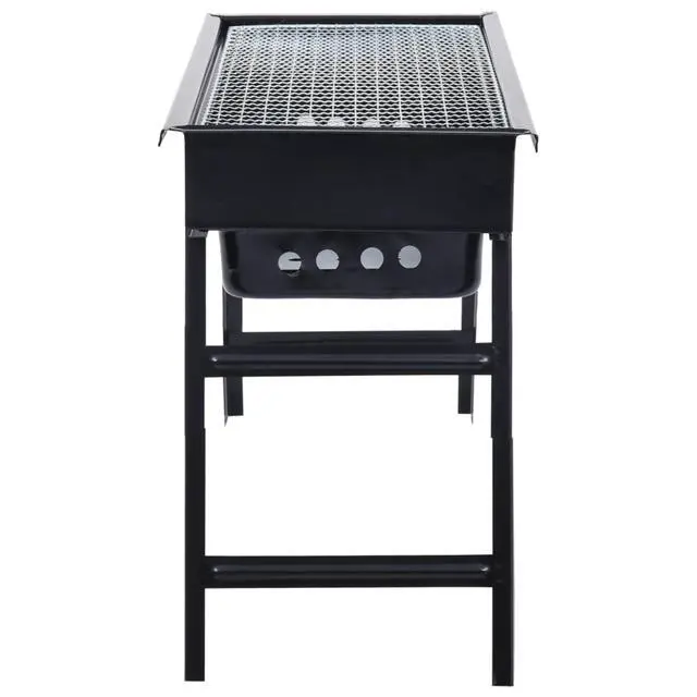 Alt view image 3 of 13 - vidaXL Portable Camping BBQ Grill Steel 23.6"x8.9"x13"