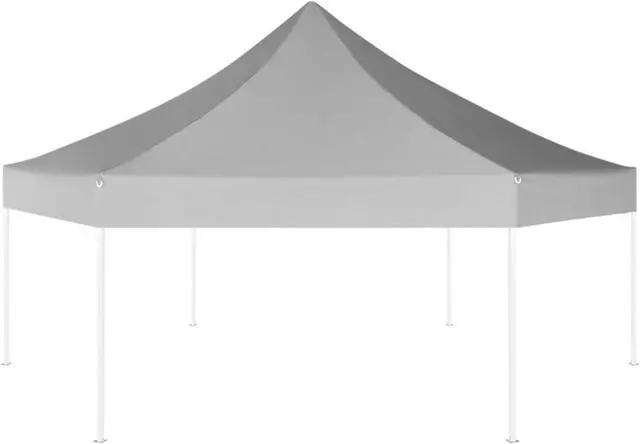 Alt view image 11 of 17 - vidaXL Gazebo Hexagonal Pop-Up Canopy Tent Outdoor Shelter Party Tent Gray