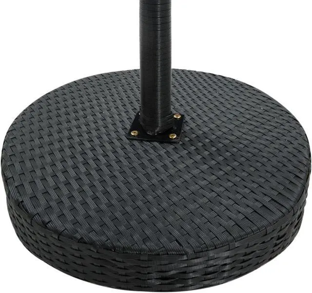 Alt view image 3 of 11 - vidaXL Patio Table Black 23.8" Poly Rattan Outdoor Garden Coffee Tea Table