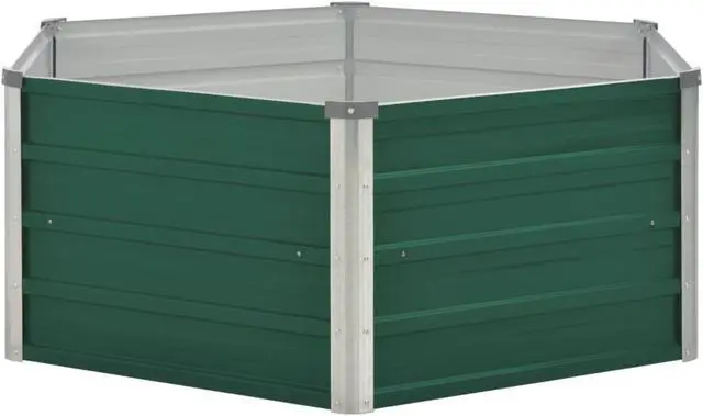 Alt view image 9 of 13 - vidaXL Raised Garden Bed Galvanized Steel Green Planter Flower Box Outdoor