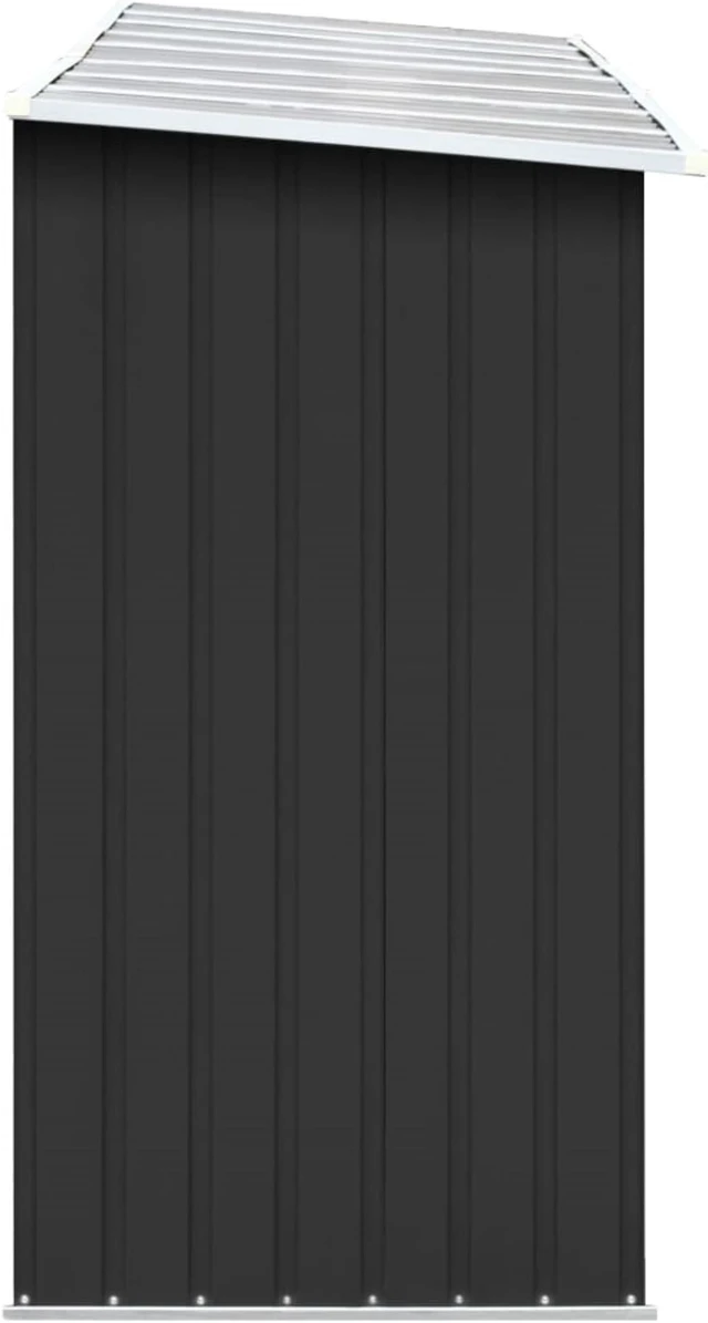 Alt view image 10 of 13 - vidaXL Log Storage Shed, Log Holder with Roof Anthracite Galvanized Steel 129.9"
