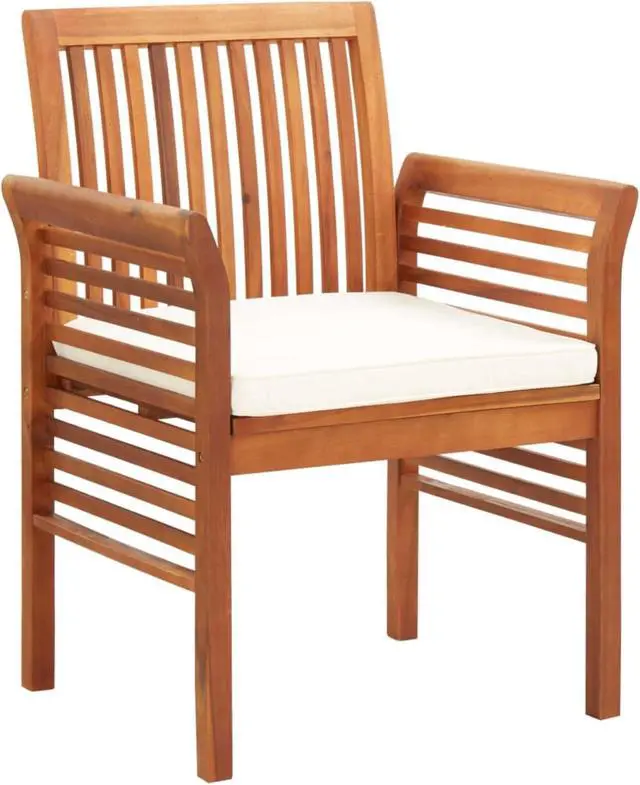 Alt view image 8 of 13 - vidaXL Modern Dining Chair Patio Dining Chair with Cushion Solid Wood Acacia