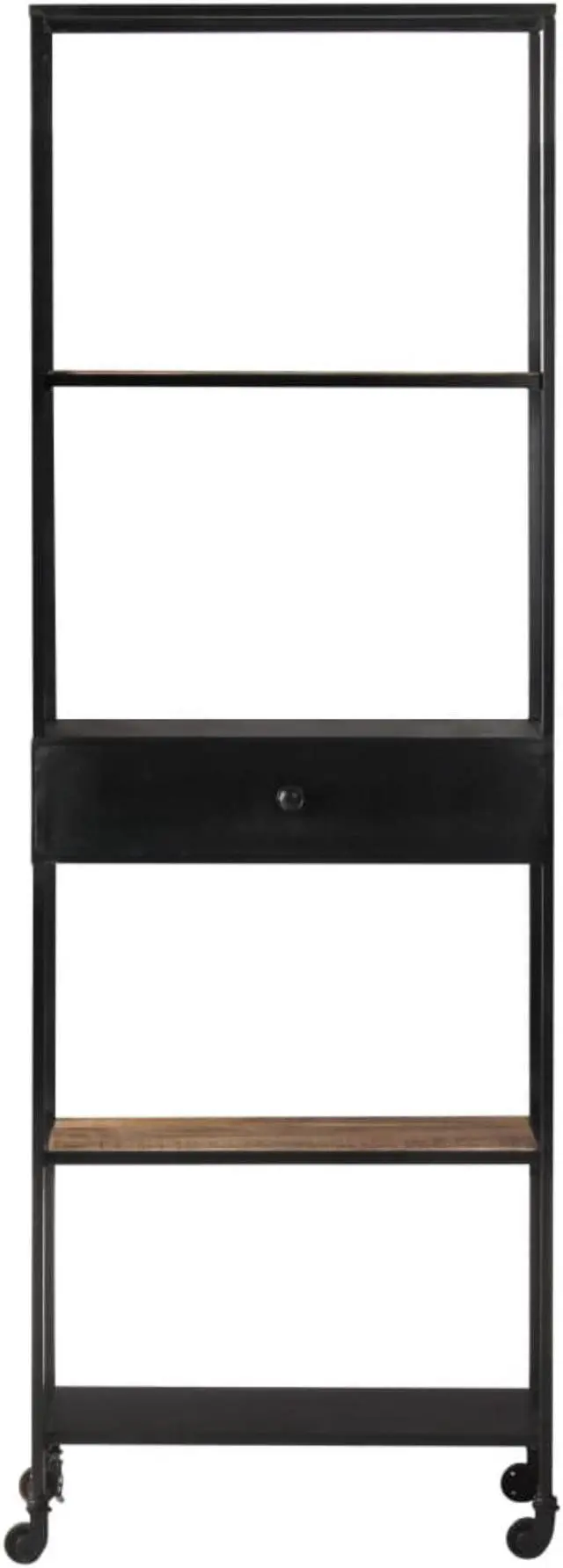 Alt view image 10 of 13 - vidaXL Bookshelf Storage Shelf Shelving Book Cabinet Rough Mango Wood and Iron