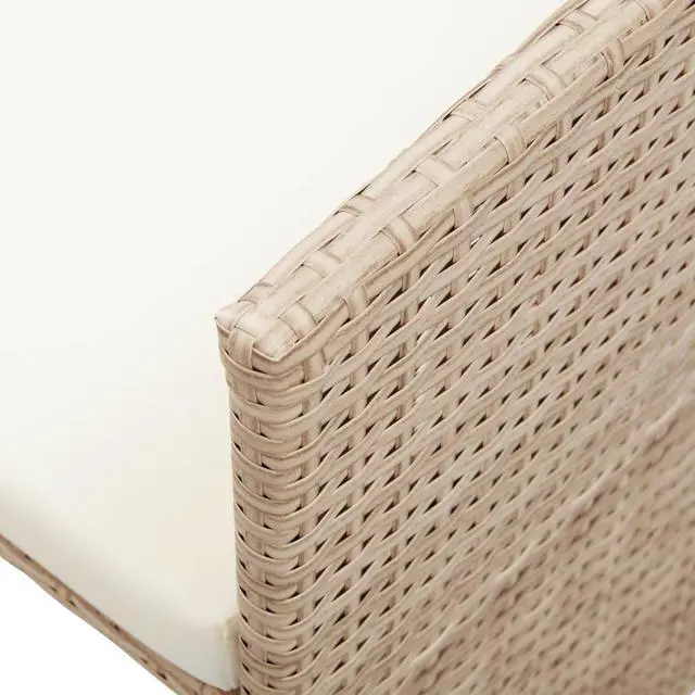 Alt view image 13 of 13 - vidaXL 2 Seater Sofa Couch with Cushions Patio Wicker Love Seat PE Rattan Beige